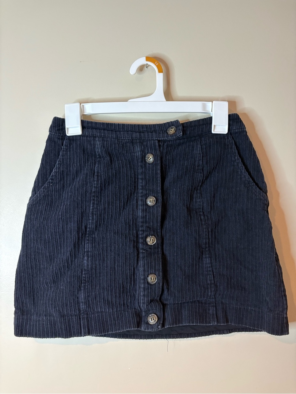 Love Riche Navy Corduroy Mini Skirt EUC
